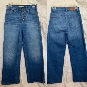 Madewell slim wide-leg cropped jeans: button front edition 24